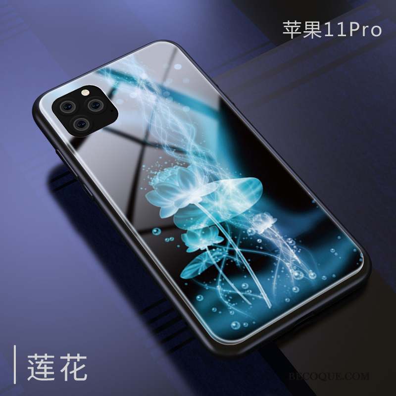 iPhone 11 Pro Miroir Bleu Verre Protection Étui Coque De Téléphone