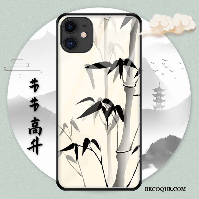 iPhone 11 Pro Protection Créatif Style Chinois Nouveau Encre Coque