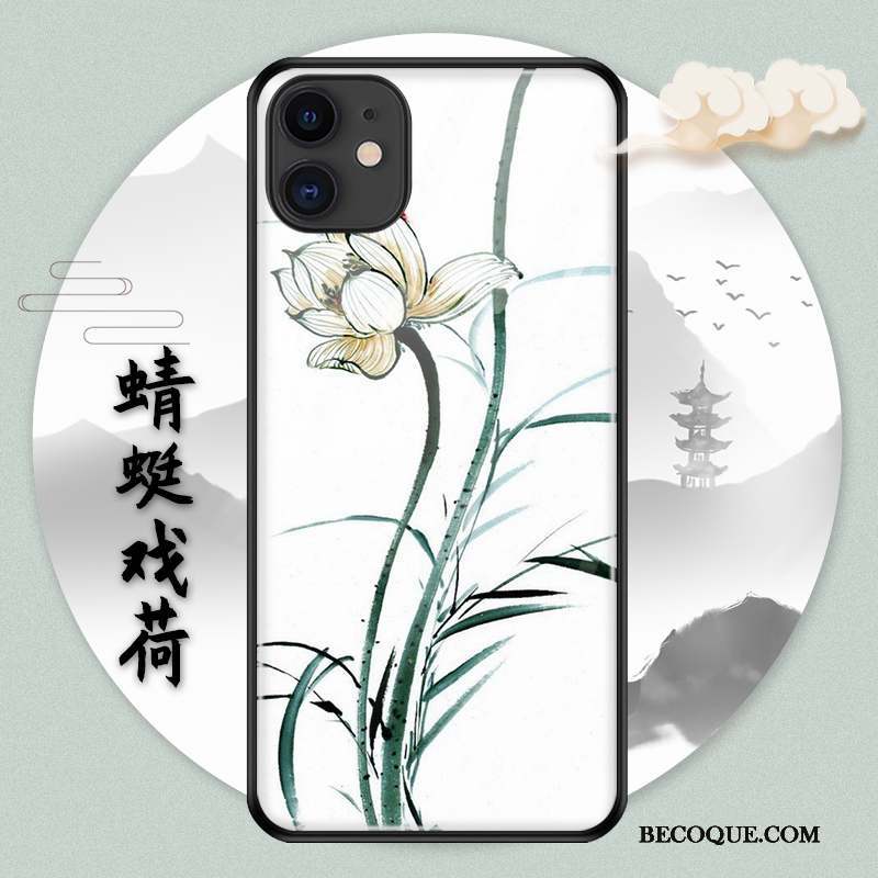 iPhone 11 Pro Protection Créatif Style Chinois Nouveau Encre Coque