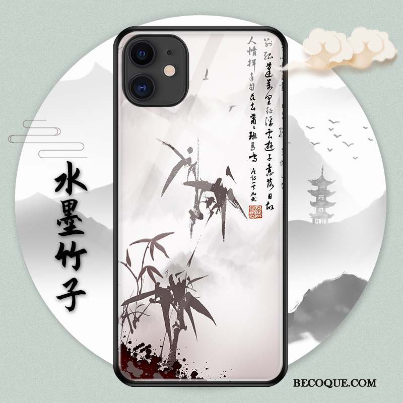 iPhone 11 Pro Protection Créatif Style Chinois Nouveau Encre Coque