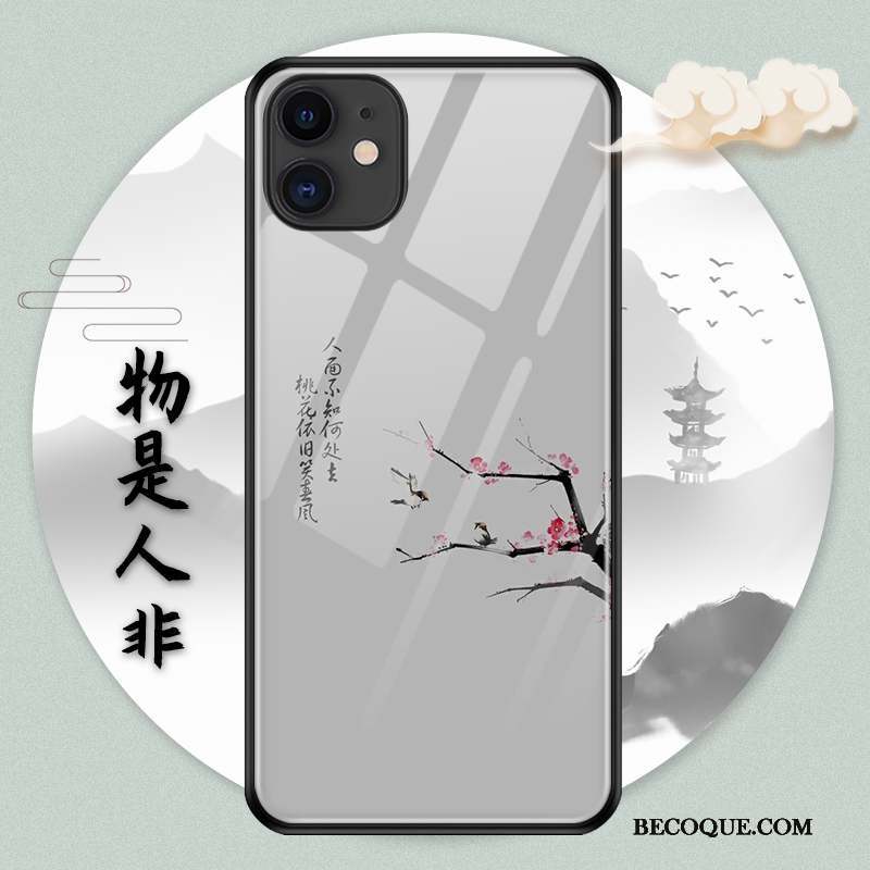 iPhone 11 Pro Protection Créatif Style Chinois Nouveau Encre Coque