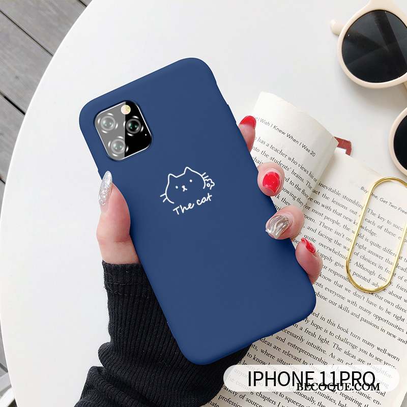 iPhone 11 Pro Silicone Dessin Animé Coque De Téléphone Chiens Chat Personnalité