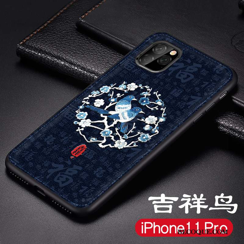 iPhone 11 Pro Silicone Dragon Tendance Coque De Téléphone Délavé En Daim Incassable