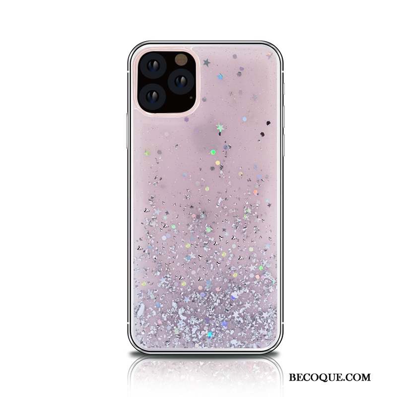 iPhone 11 Pro Tendance Quicksand Coque Nouveau Rose Transparent