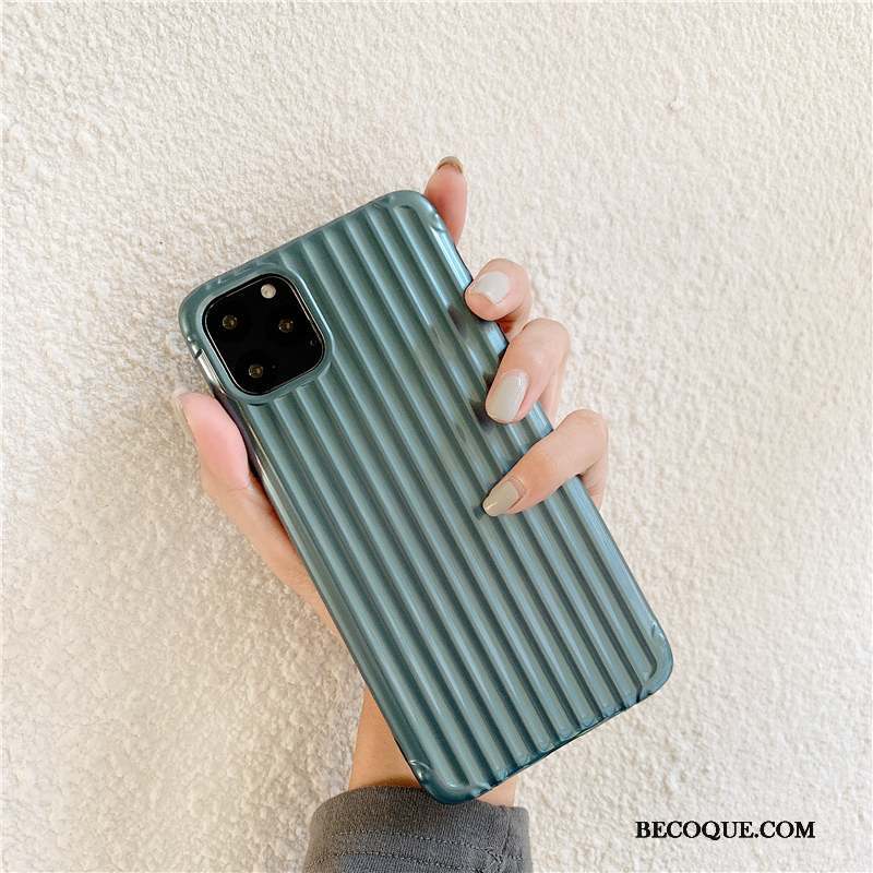 iPhone 11 Pro Tout Compris Coque Silicone Vert Simple Protection