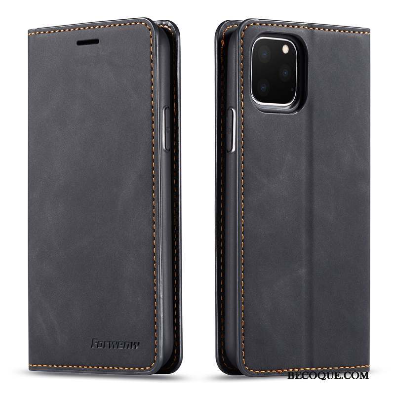 iPhone 11 Pro Étui Business Coque De Téléphone Téléphone Portable Cuir Véritable Étui En Cuir