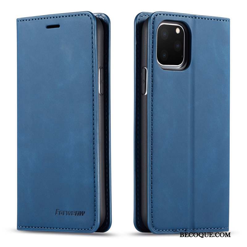 iPhone 11 Pro Étui Business Coque De Téléphone Téléphone Portable Cuir Véritable Étui En Cuir