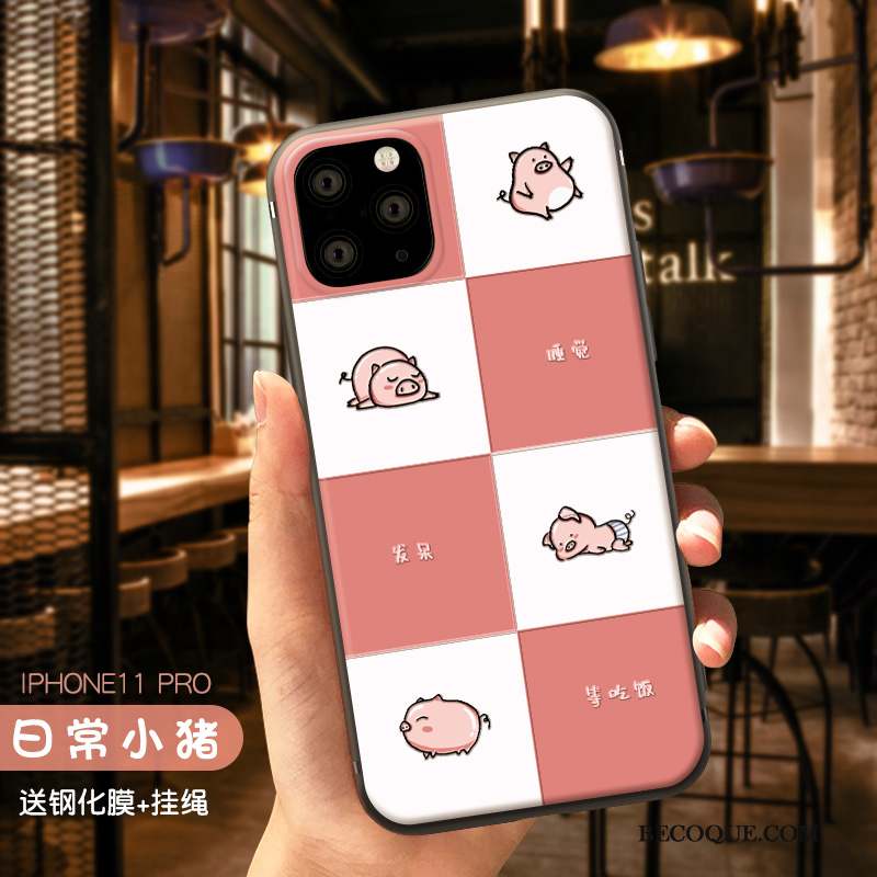 iPhone 11 Pro Étui Coque De Téléphone Personnalité Mignonne Animal Net Rouge