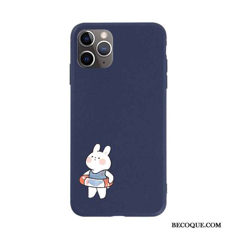 iPhone 11 Pro Étui Lapin Fluide Doux Bleu Amoureux Coque De Téléphone