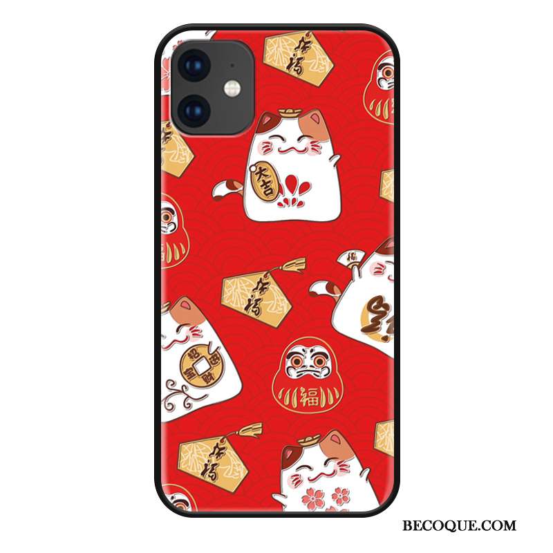 iPhone 11 Rouge Tout Compris Chat De Fête Coque De Téléphone Silicone