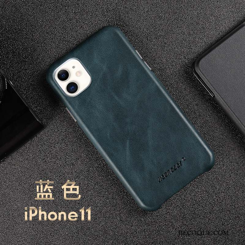 iPhone 11 Étui En Cuir Bovins Coque Très Mince Cuir Véritable Tout Compris