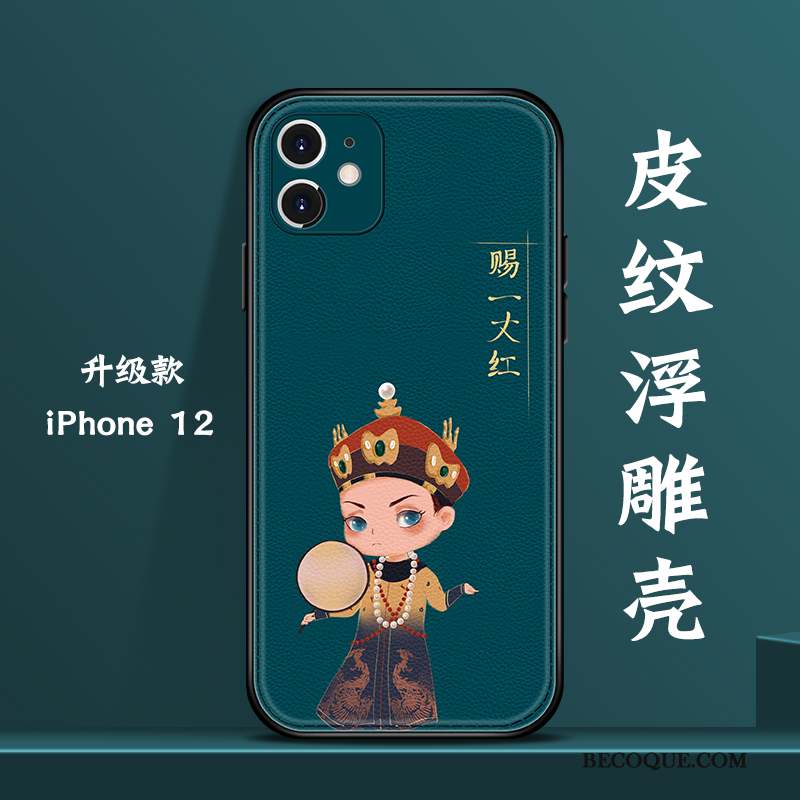 iPhone 12 Coque Charmant Créatif Personnalité Style Chinois Tendance Vert