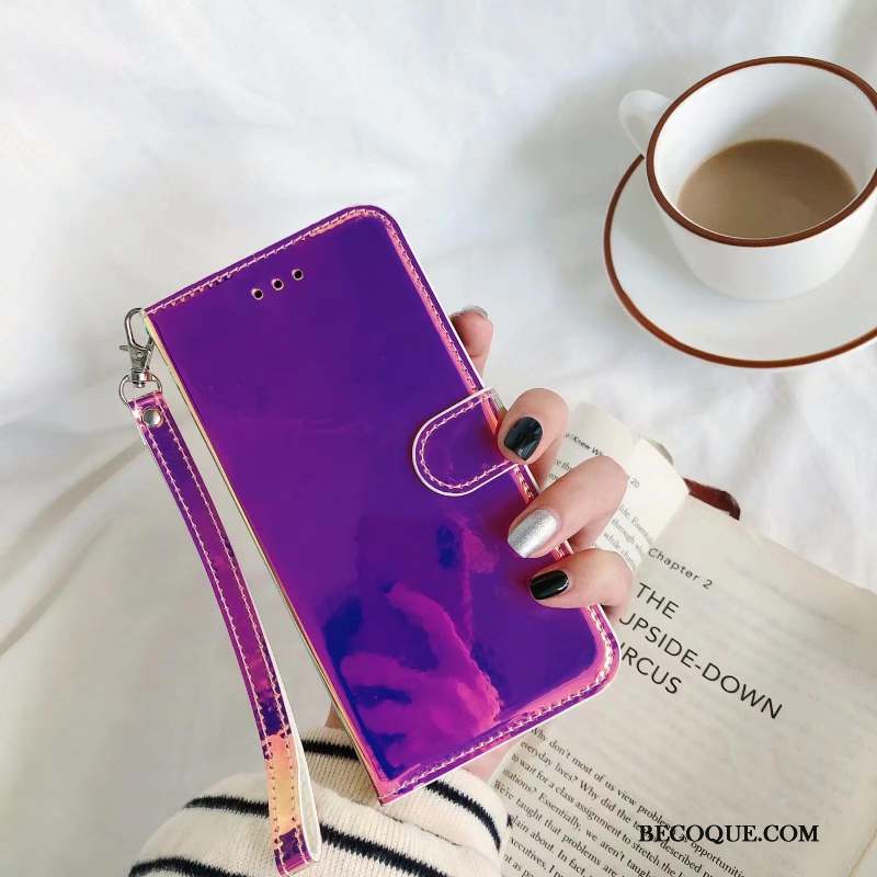 iPhone 12 Housse Coque De Téléphone Protection Violet Étui En Cuir