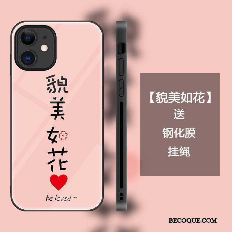 iPhone 12 Mini Coque Tout Compris Verre Amoureux Créatif Protection Marque De Tendance