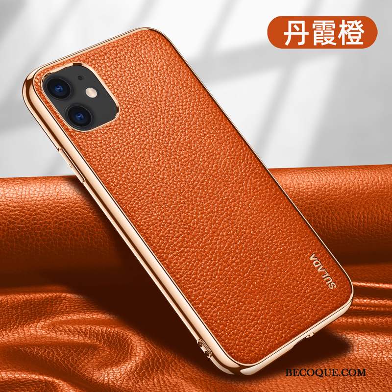 iPhone 12 Mini Coque Étui Cuir Véritable Grande Marque Luxe Protection Tout Compris