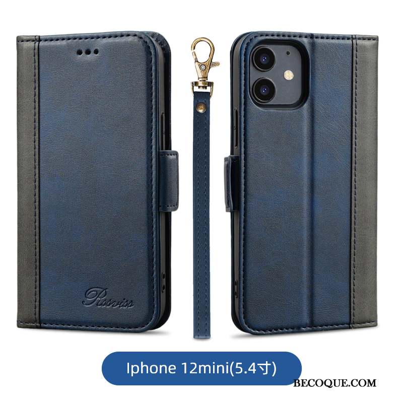 iPhone 12 Mini Housse Jaune Étui En Cuir Coque De Téléphone Incassable Business