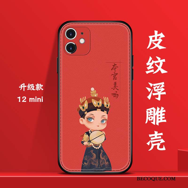 iPhone 12 Mini Incassable Personnalité Style Chinois Charmant Bleu Coque De Téléphone