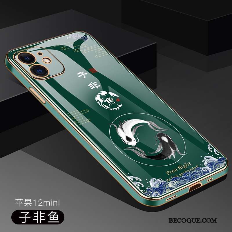 iPhone 12 Mini Tout Compris Vert Transparent Coque Étui Nouveau