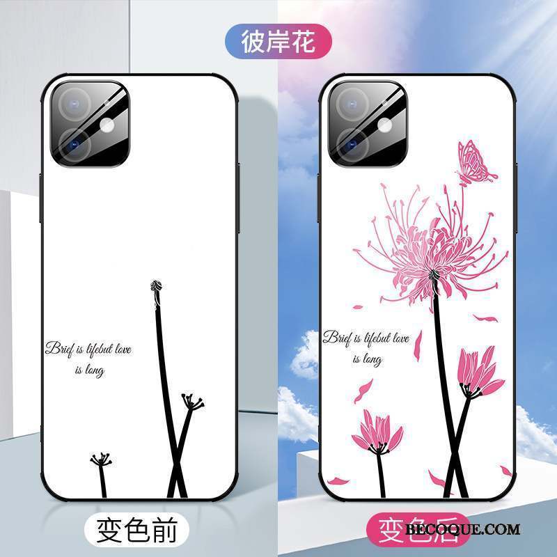 iPhone 12 Mini Très Mince Fleur Nouveau Net Rouge Créatif Coque De Téléphone