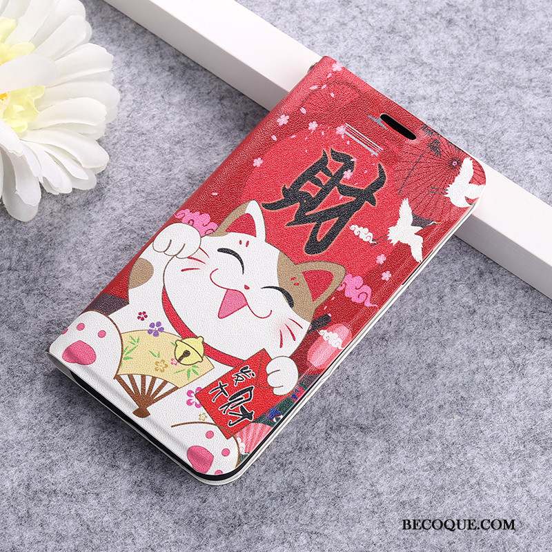 iPhone 12 Mini Étui En Cuir Dessin Animé Tout Compris Coque De Téléphone Incassable Net Rouge