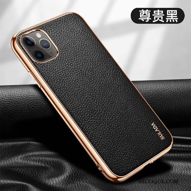 iPhone 12 Pro Coque Cuir Véritable Luxe Étui En Cuir Nouveau Très Mince Protection