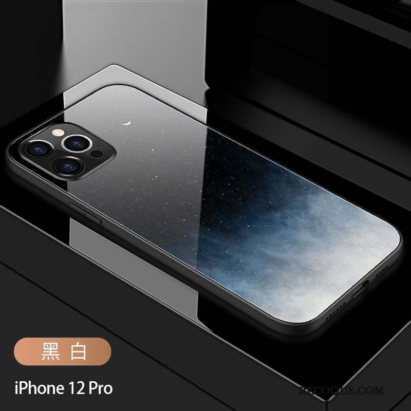 iPhone 12 Pro Coque Miroir Marque De Tendance Silicone Incassable Carré Amoureux