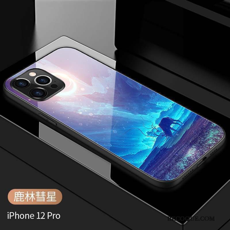 iPhone 12 Pro Coque Miroir Marque De Tendance Silicone Incassable Carré Amoureux