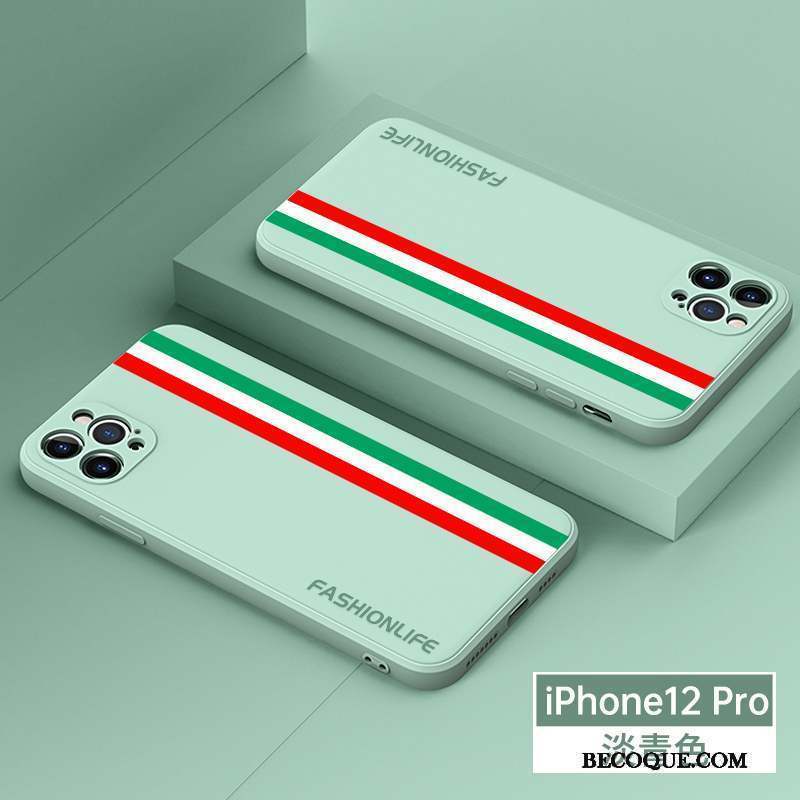 iPhone 12 Pro Coque Tout Compris Carré Simple Protection Silicone Fluide Doux
