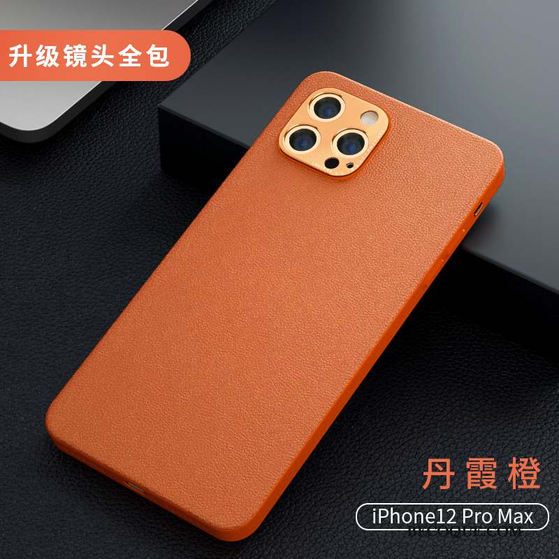 iPhone 12 Pro Max Coque Cuir Véritable Luxe Nouveau Incassable Marque De Tendance Net Rouge