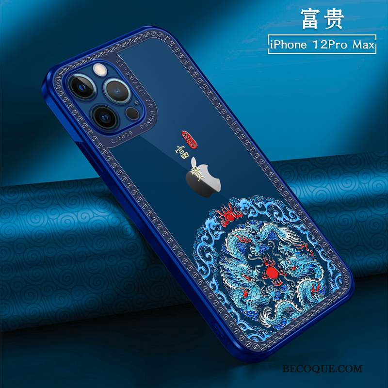 iPhone 12 Pro Max Coque De Téléphone Style Chinois Nouveau Tout Compris Transparent Rouge