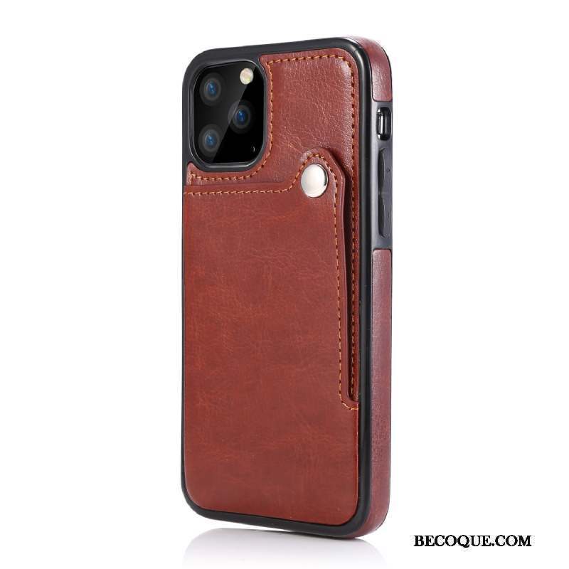 iPhone 12 Pro Max Étui En Cuir Carte Coque De Téléphone