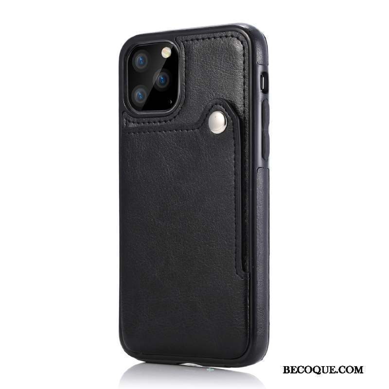 iPhone 12 Pro Max Étui En Cuir Carte Coque De Téléphone