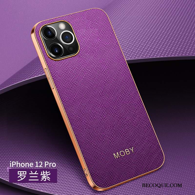 iPhone 12 Pro Protection Très Mince Net Rouge Coque De Téléphone Violet Étui