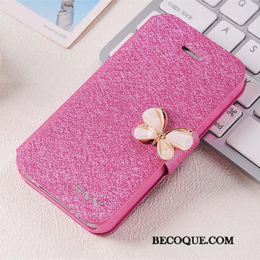 iPhone 4/4s Clamshell Or Rose Étui Étui En Cuir Protection Coque De Téléphone