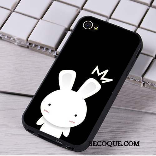 iPhone 4/4s Coque Fluide Doux Noir Silicone Ornements Suspendus Dessin Animé Téléphone Portable