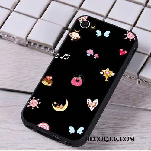 iPhone 4/4s Coque Fluide Doux Noir Silicone Ornements Suspendus Dessin Animé Téléphone Portable