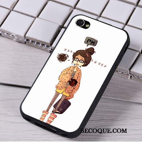 iPhone 4/4s Coque Fluide Doux Noir Silicone Ornements Suspendus Dessin Animé Téléphone Portable