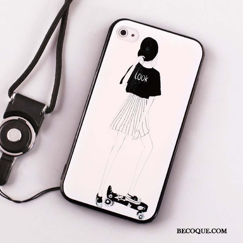 iPhone 4/4s Coque Peinture Créatif Étui Incassable Noir Ornements Suspendus