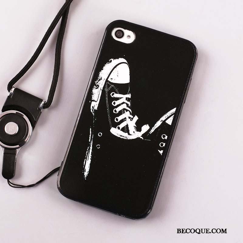 iPhone 4/4s Coque Peinture Créatif Étui Incassable Noir Ornements Suspendus