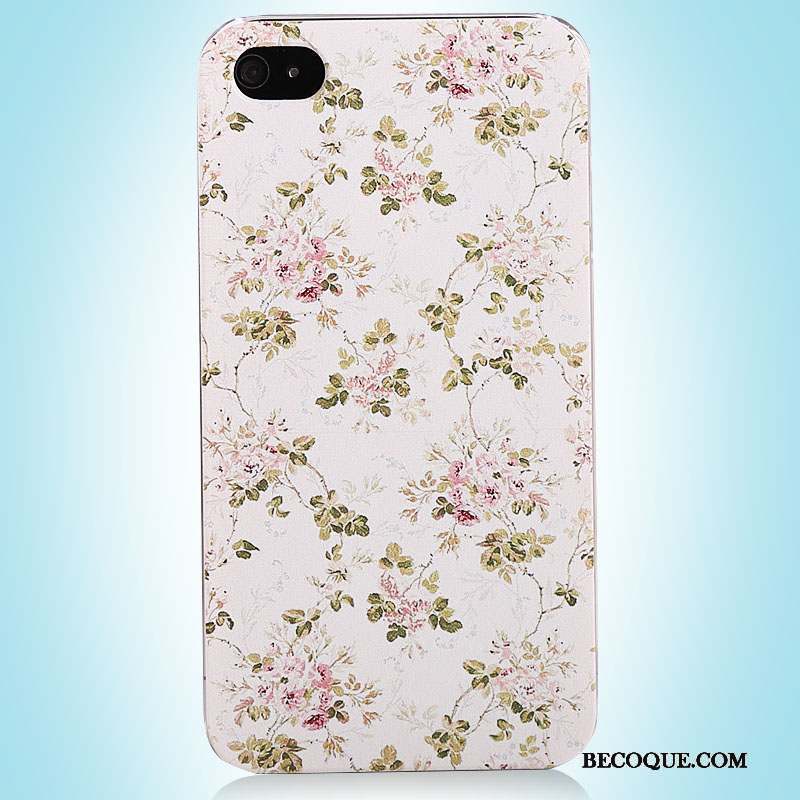 iPhone 4/4s Coque Protection Téléphone Portable Simple Rose Vintage Étui