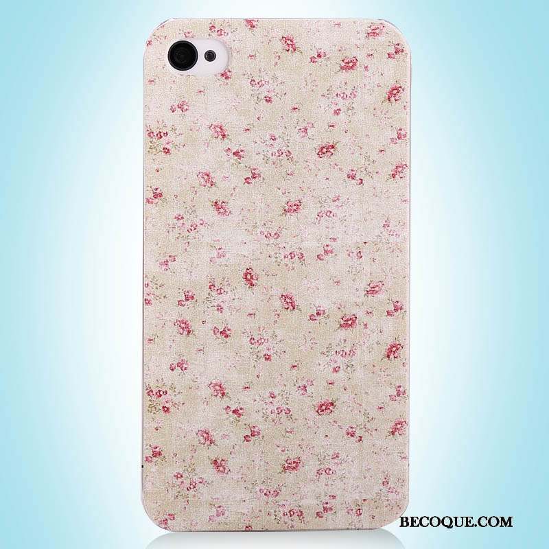 iPhone 4/4s Coque Protection Téléphone Portable Simple Rose Vintage Étui