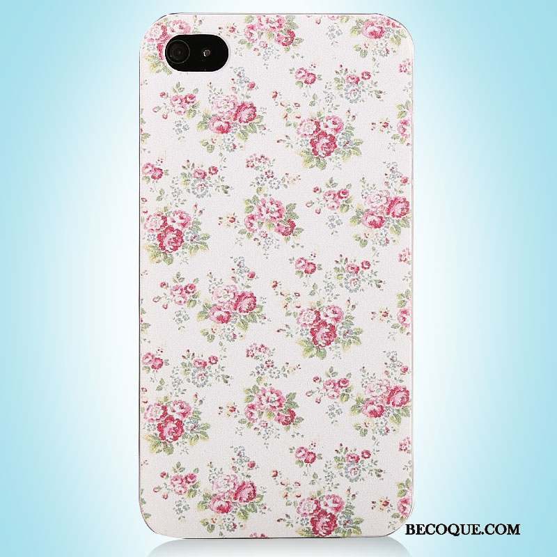 iPhone 4/4s Coque Protection Téléphone Portable Simple Rose Vintage Étui