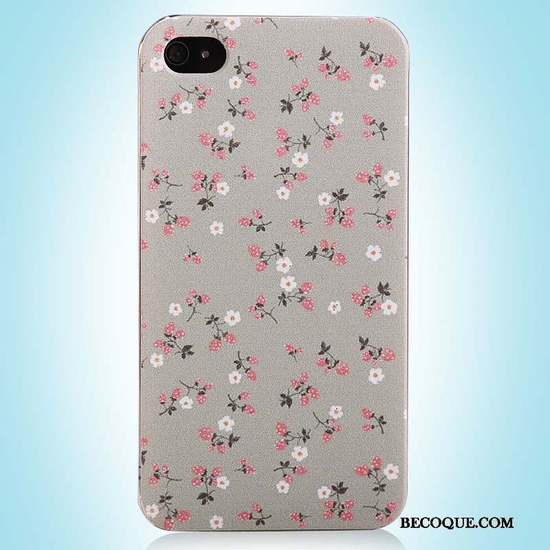 iPhone 4/4s Coque Protection Téléphone Portable Simple Rose Vintage Étui