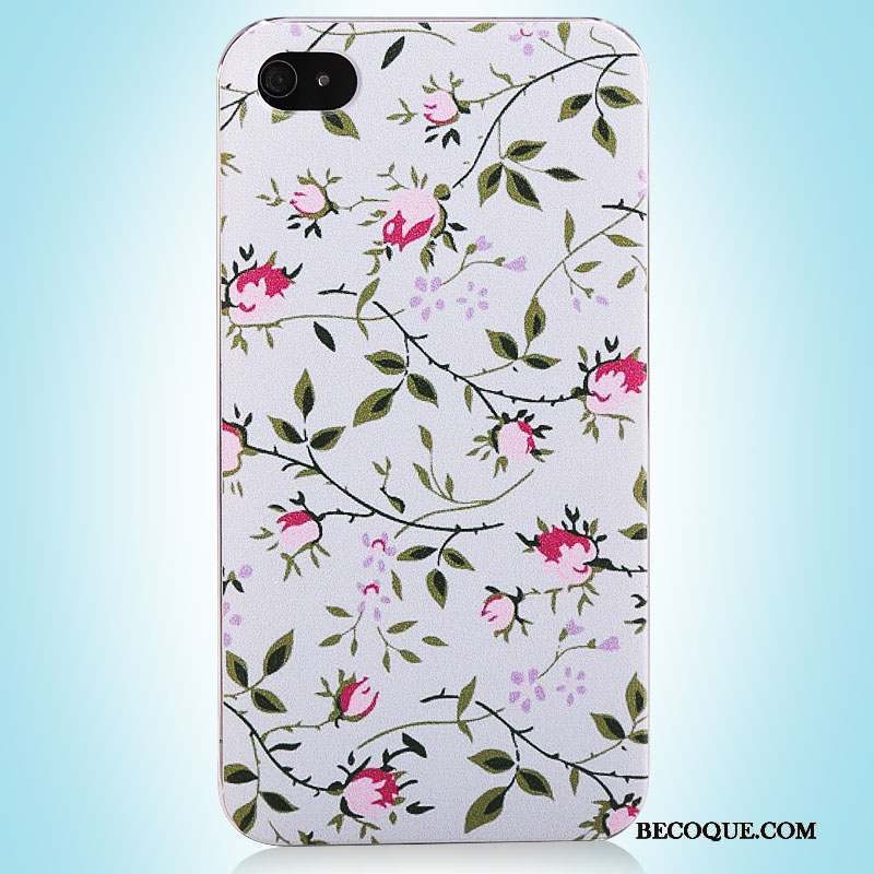 iPhone 4/4s Coque Protection Téléphone Portable Simple Rose Vintage Étui