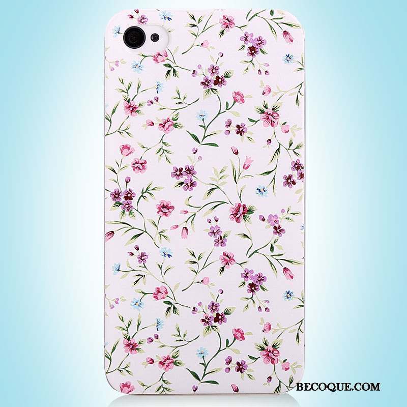 iPhone 4/4s Coque Protection Téléphone Portable Simple Rose Vintage Étui