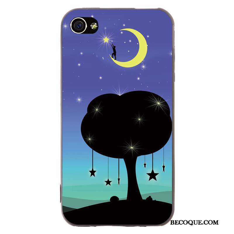 iPhone 4/4s Coque Support Fluide Doux Dessin Animé Délavé En Daim Silicone Tendance