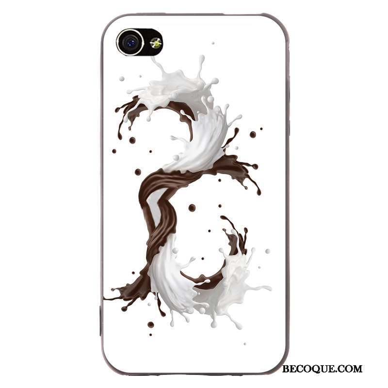 iPhone 4/4s Coque Support Fluide Doux Dessin Animé Délavé En Daim Silicone Tendance