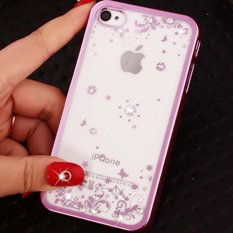 iPhone 4/4s Foncé Difficile Or Protection Violet Coque