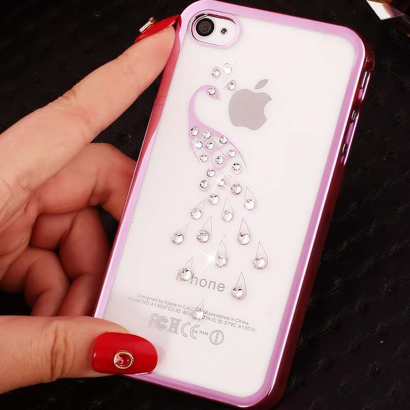 iPhone 4/4s Foncé Difficile Or Protection Violet Coque