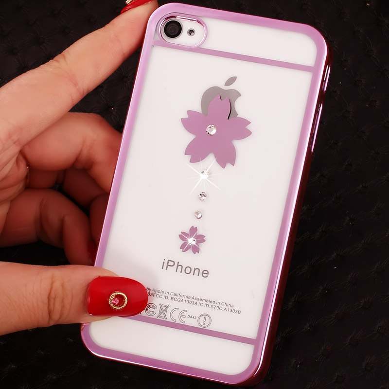iPhone 4/4s Foncé Difficile Or Protection Violet Coque